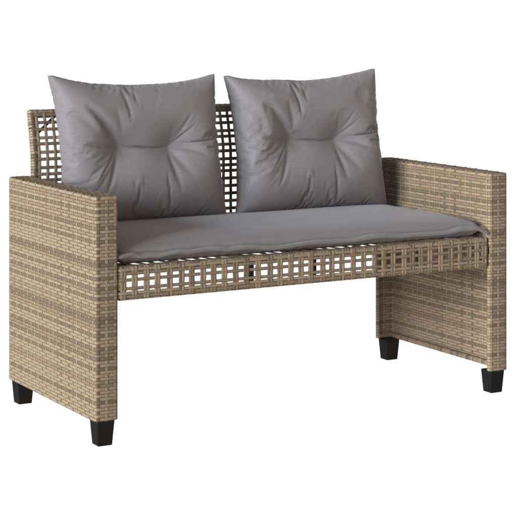 4-delige Loungeset met kussens poly rattan en glas beige is nu te koop bij PeponiXL, paradijselijk wonen!