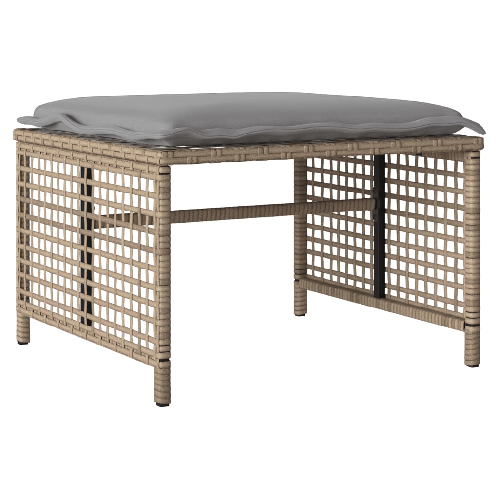 4-delige Loungeset met kussens poly rattan en glas beige is nu te koop bij PeponiXL, paradijselijk wonen!