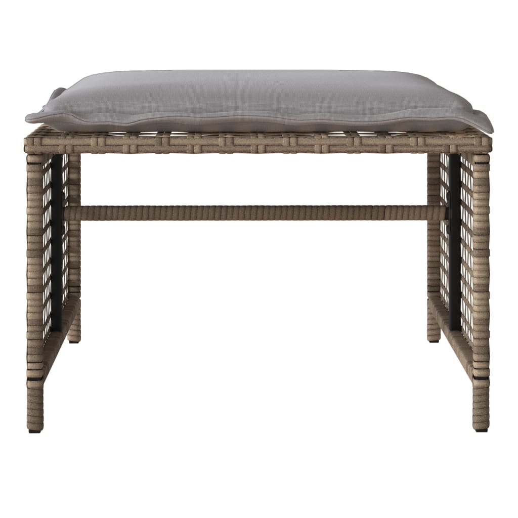 4-delige Loungeset met kussens poly rattan en glas beige is nu te koop bij PeponiXL, paradijselijk wonen!