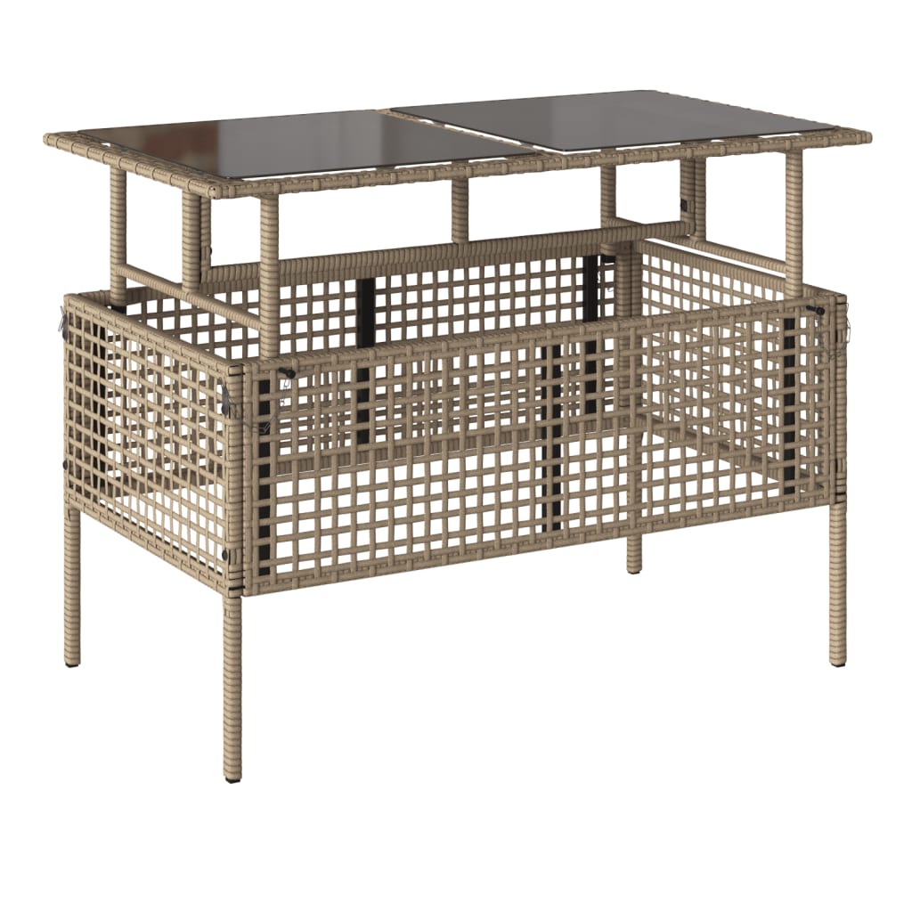 4-delige Loungeset met kussens poly rattan en glas beige is nu te koop bij PeponiXL, paradijselijk wonen!