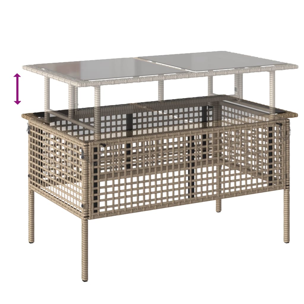 4-delige Loungeset met kussens poly rattan en glas beige is nu te koop bij PeponiXL, paradijselijk wonen!