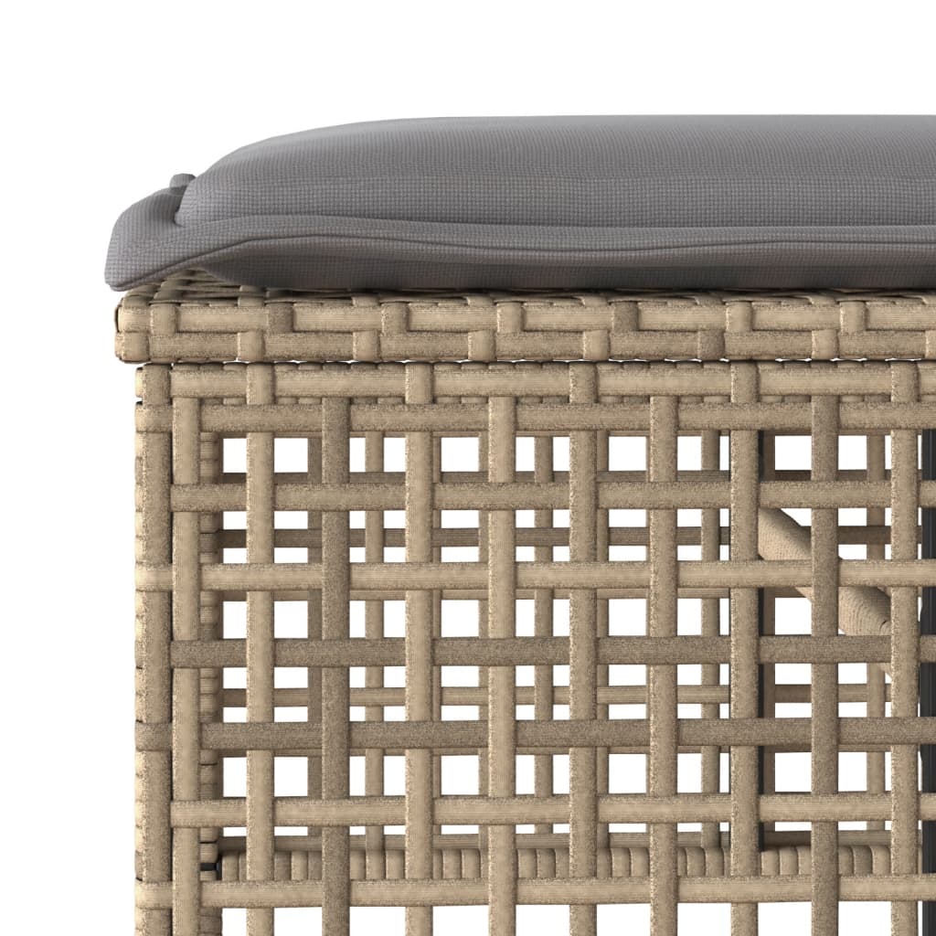 4-delige Loungeset met kussens poly rattan en glas beige is nu te koop bij PeponiXL, paradijselijk wonen!
