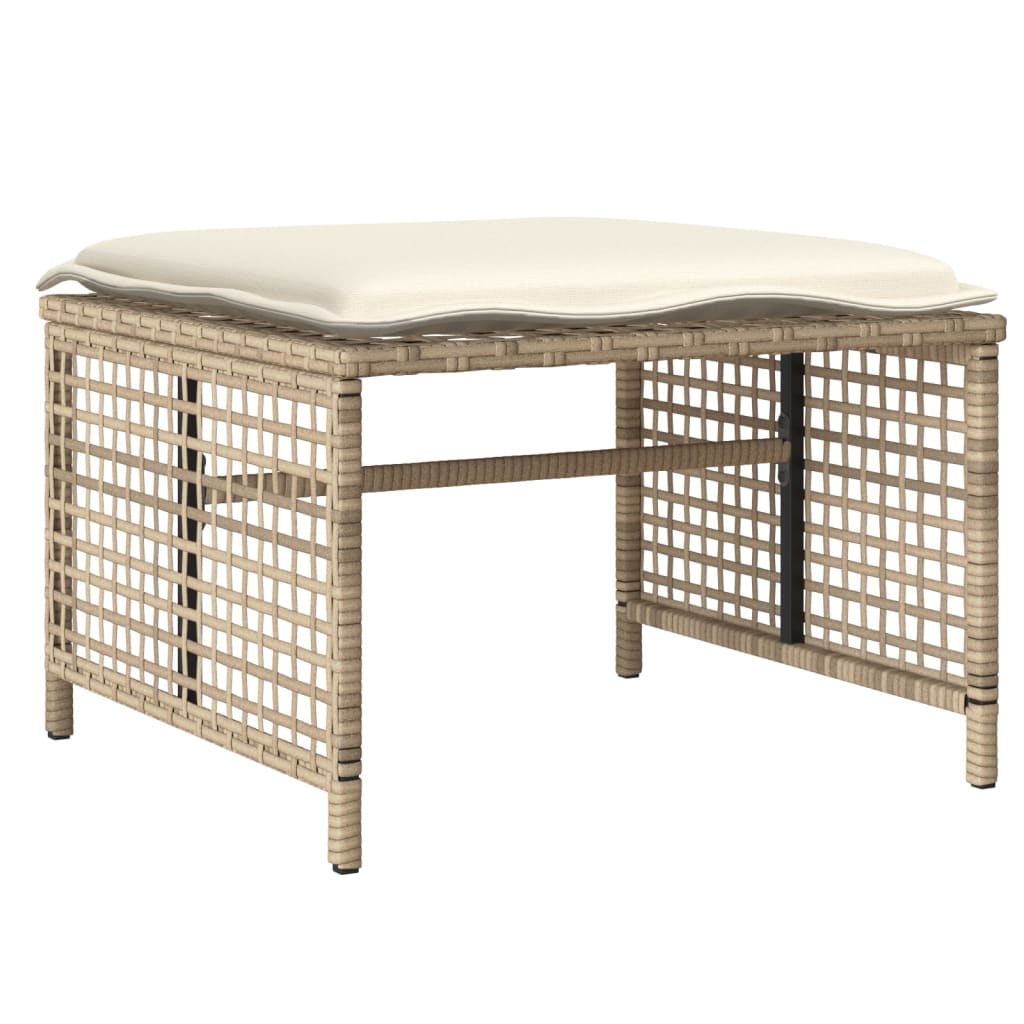 4-delige Loungeset met kussens poly rattan en glas beige is nu te koop bij PeponiXL, paradijselijk wonen!