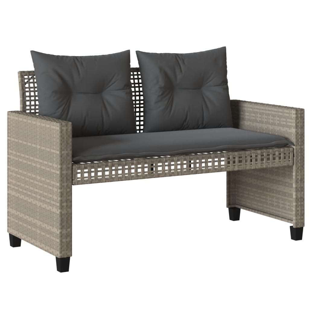 4-delige Loungeset met kussens poly rattan en glas lichtgrijs is nu te koop bij PeponiXL, paradijselijk wonen!