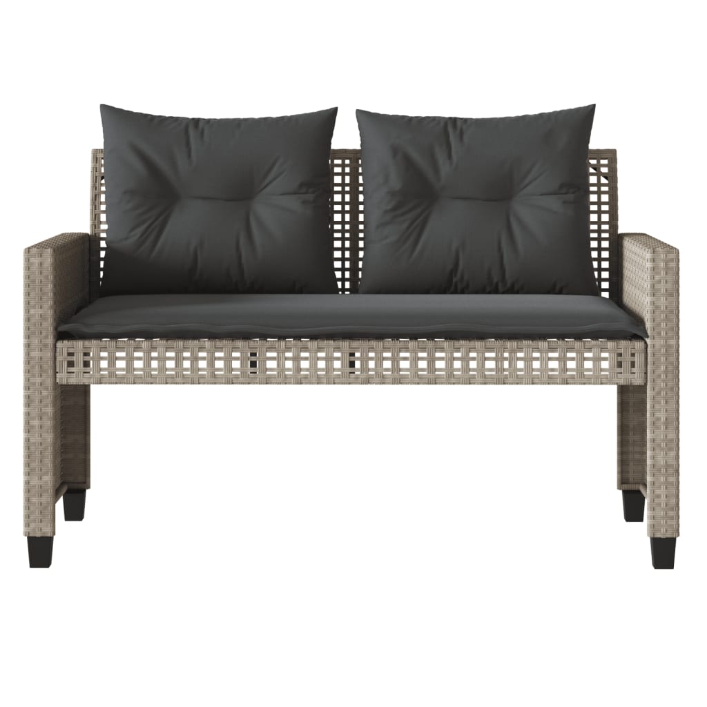 4-delige Loungeset met kussens poly rattan en glas lichtgrijs is nu te koop bij PeponiXL, paradijselijk wonen!