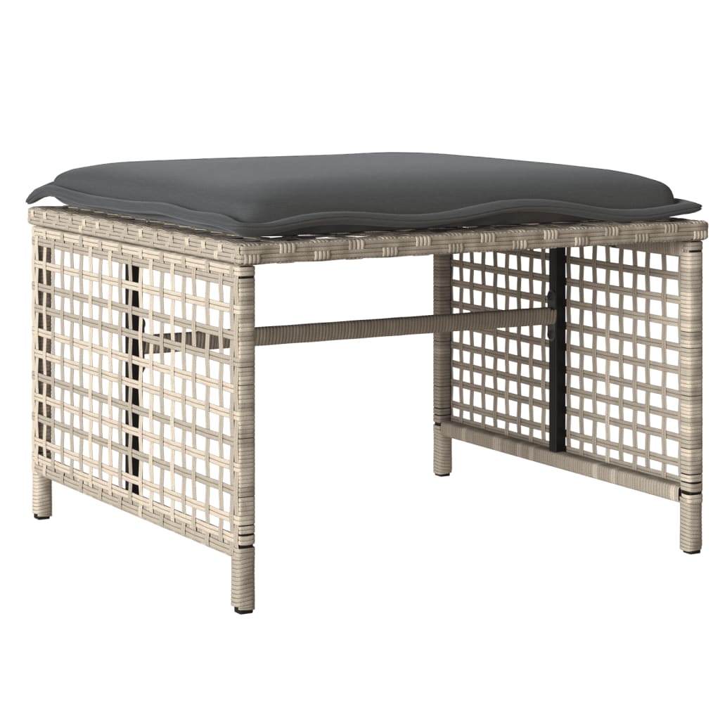 4-delige Loungeset met kussens poly rattan en glas lichtgrijs is nu te koop bij PeponiXL, paradijselijk wonen!