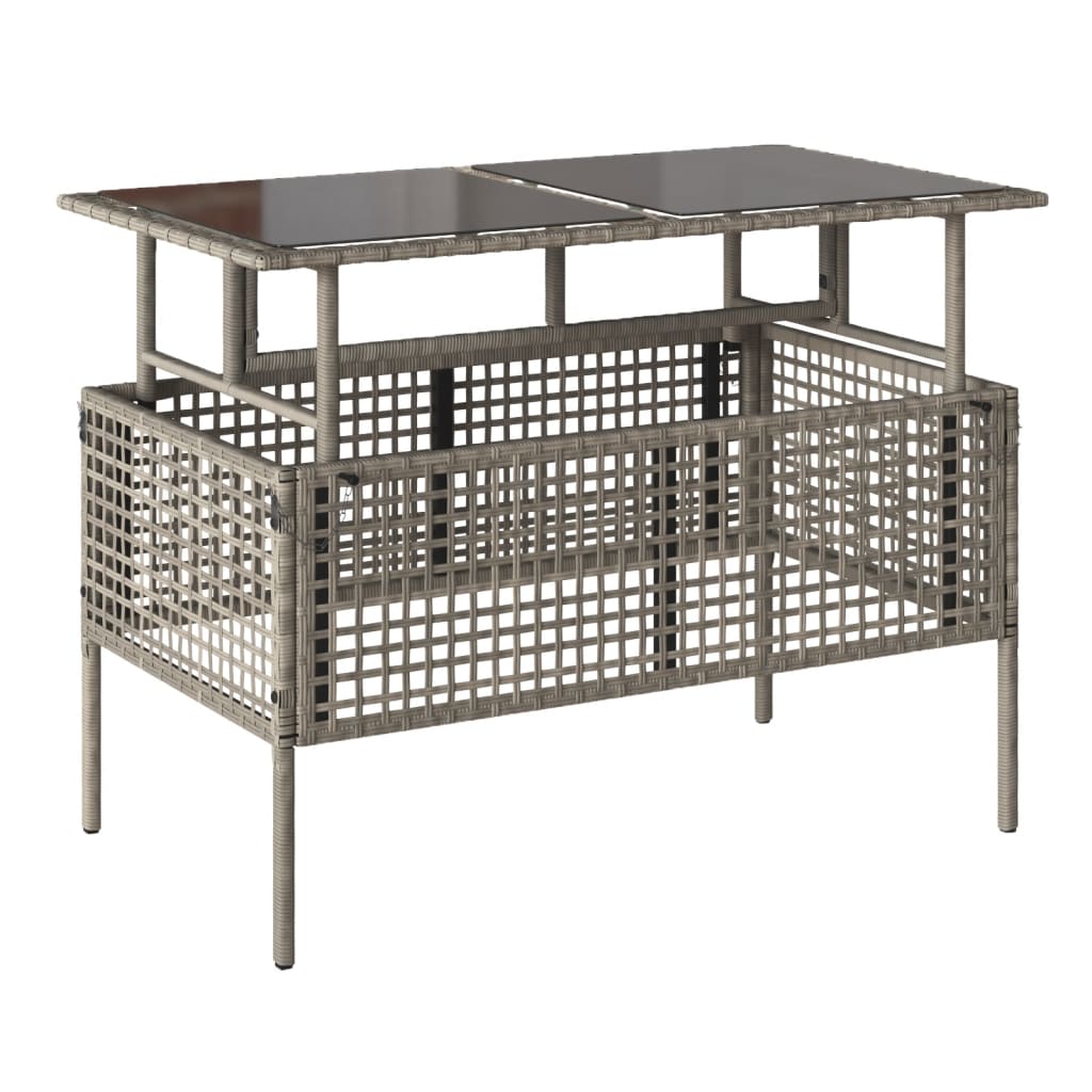 4-delige Loungeset met kussens poly rattan en glas lichtgrijs is nu te koop bij PeponiXL, paradijselijk wonen!
