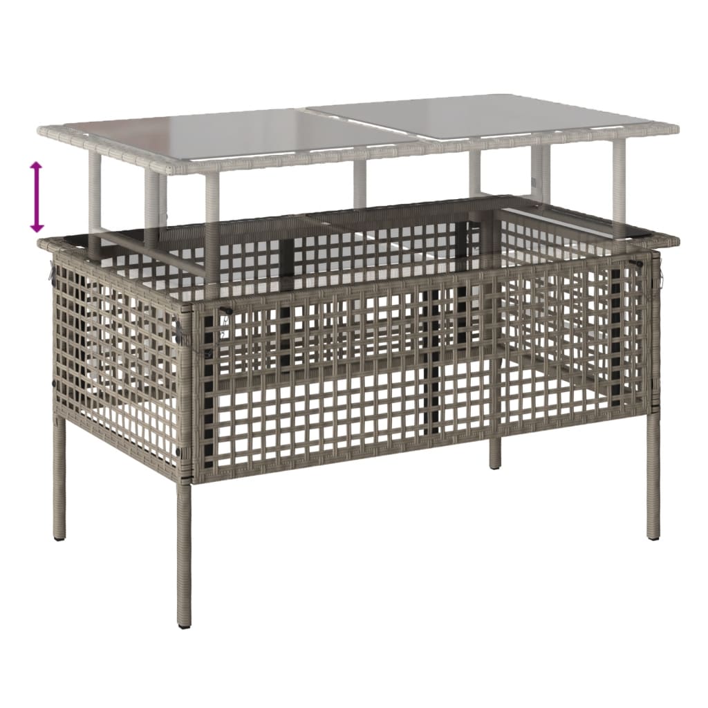 4-delige Loungeset met kussens poly rattan en glas lichtgrijs is nu te koop bij PeponiXL, paradijselijk wonen!