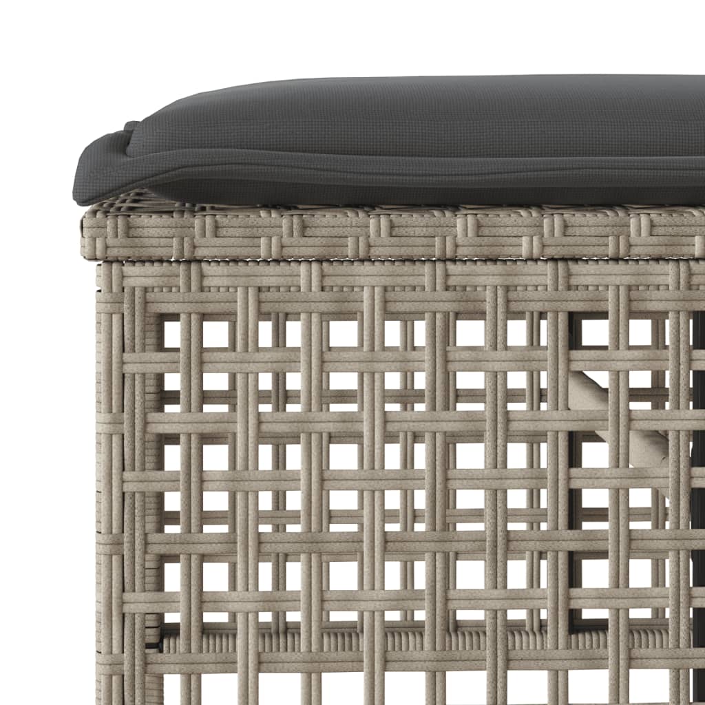 4-delige Loungeset met kussens poly rattan en glas lichtgrijs is nu te koop bij PeponiXL, paradijselijk wonen!