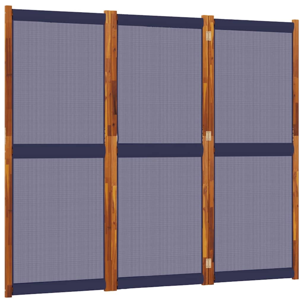 Kamerscherm met 3 panelen 210x180 cm donkerblauw is nu te koop bij PeponiXL, paradijselijk wonen!