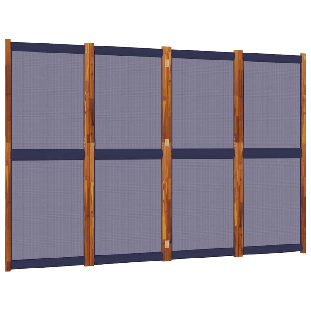 Kamerscherm met 4 panelen 280x180 cm donkerblauw is nu te koop bij PeponiXL, paradijselijk wonen!