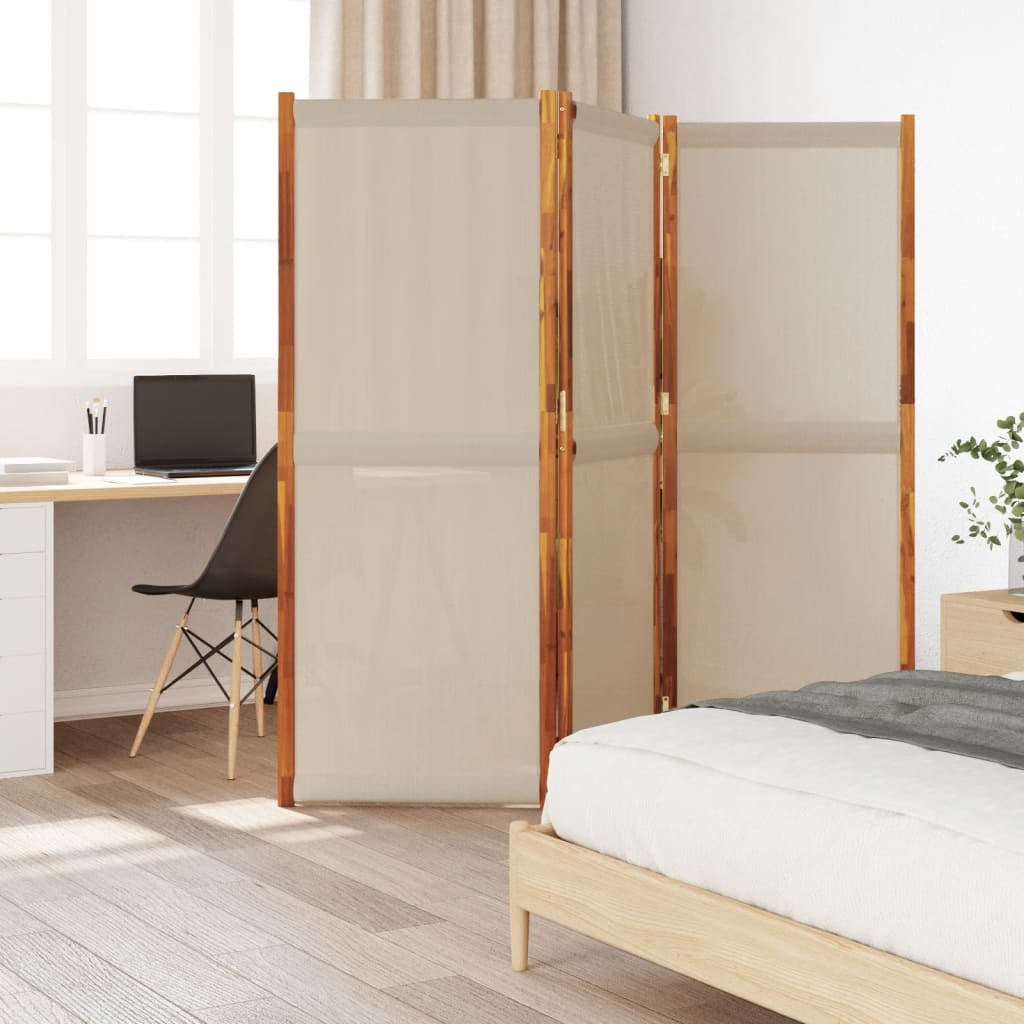 Kamerscherm met 3 panelen 210x180 cm taupe is nu te koop bij PeponiXL, paradijselijk wonen!