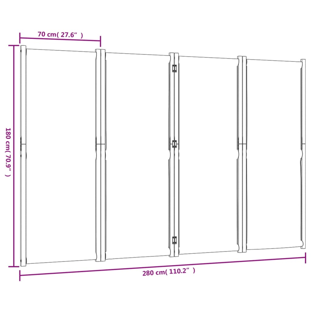 Kamerscherm met 4 panelen 280x180 cm taupe is nu te koop bij PeponiXL, paradijselijk wonen!