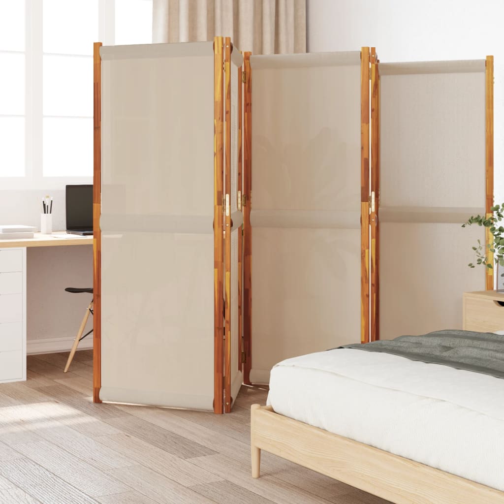 Kamerscherm met 5 panelen 350x180 cm taupe is nu te koop bij PeponiXL, paradijselijk wonen!