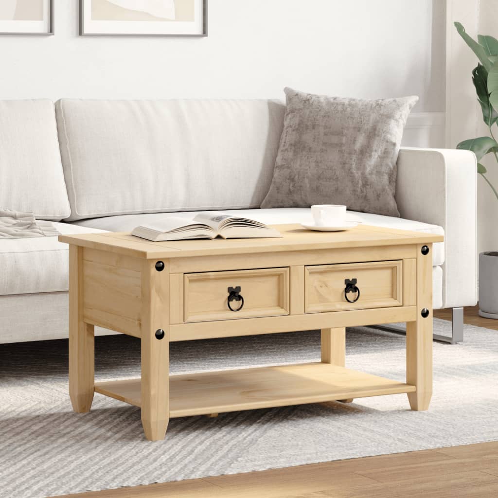 Salontafel met lades Corona 85x50x45 cm massief grenenhout is nu te koop bij PeponiXL, paradijselijk wonen!