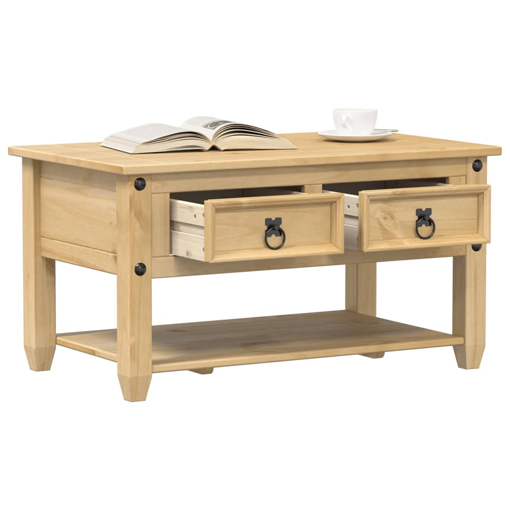 Salontafel met lades Corona 85x50x45 cm massief grenenhout is nu te koop bij PeponiXL, paradijselijk wonen!