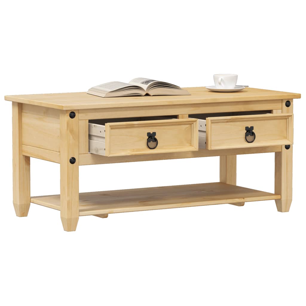Salontafel met lades Corona 100x48x45 cm massief grenenhout is nu te koop bij PeponiXL, paradijselijk wonen!