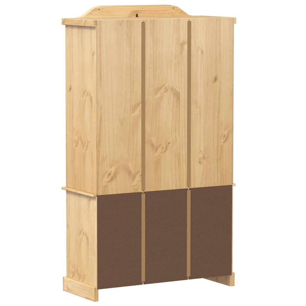 Vitrinekast Corona 103,5x42x180 cm massief grenenhout is nu te koop bij PeponiXL, paradijselijk wonen!