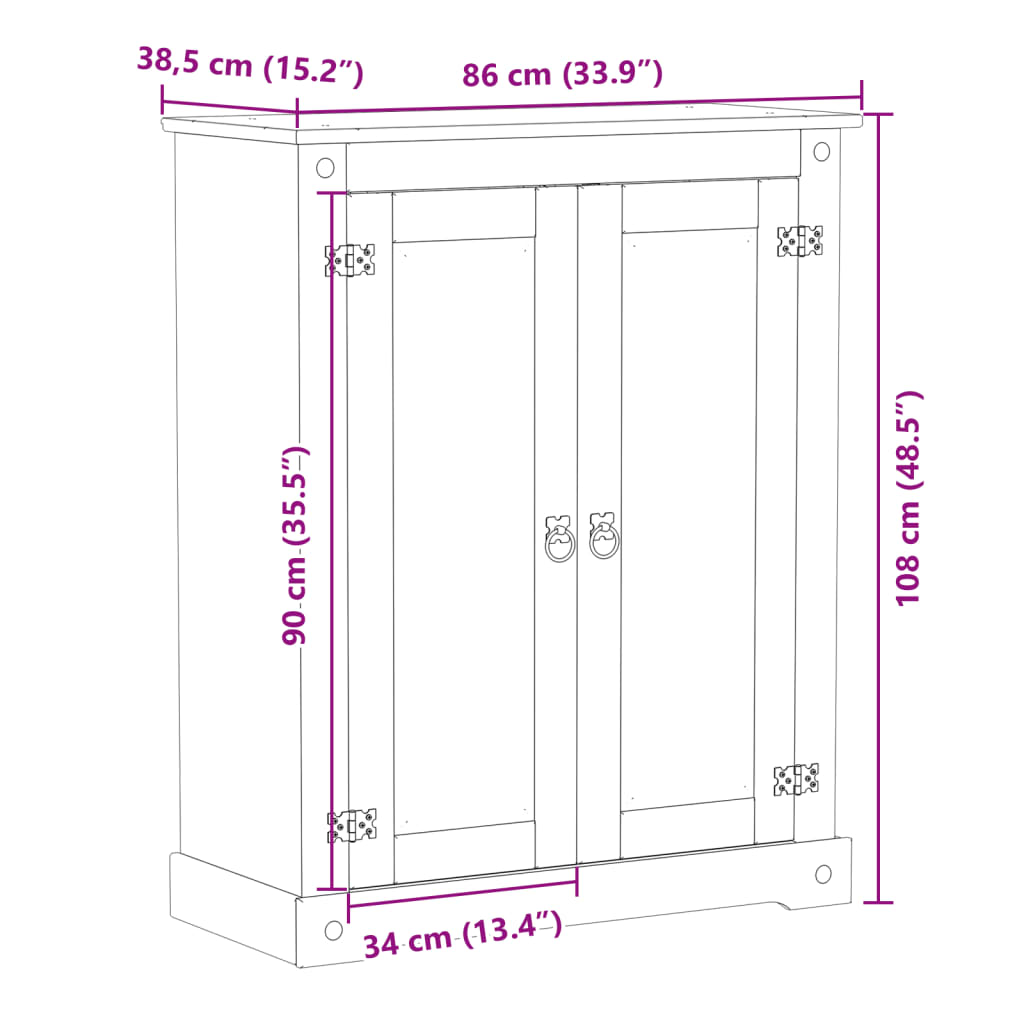 Schoenenkast Corona 86x38,5x108 cm massief grenenhout is nu te koop bij PeponiXL, paradijselijk wonen!