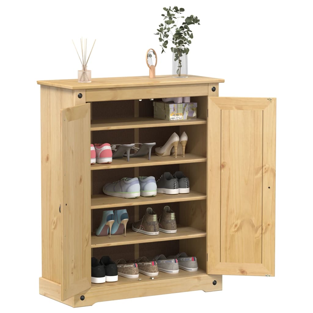 Schoenenkast Corona 86x38,5x108 cm massief grenenhout is nu te koop bij PeponiXL, paradijselijk wonen!