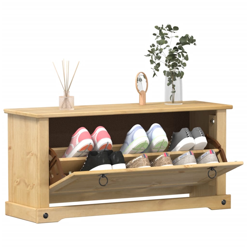 Schoenenkast Corona 99x32x47 cm massief grenenhout is nu te koop bij PeponiXL, paradijselijk wonen!
