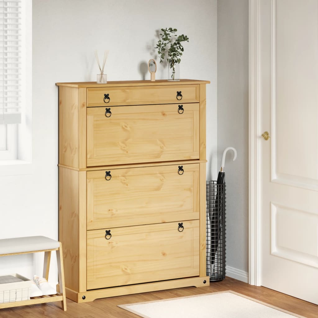 Schoenenkast Corona 99x32x138 cm massief grenenhout is nu te koop bij PeponiXL, paradijselijk wonen!
