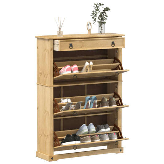 Schoenenkast Corona 99x32x138 cm massief grenenhout is nu te koop bij PeponiXL, paradijselijk wonen!