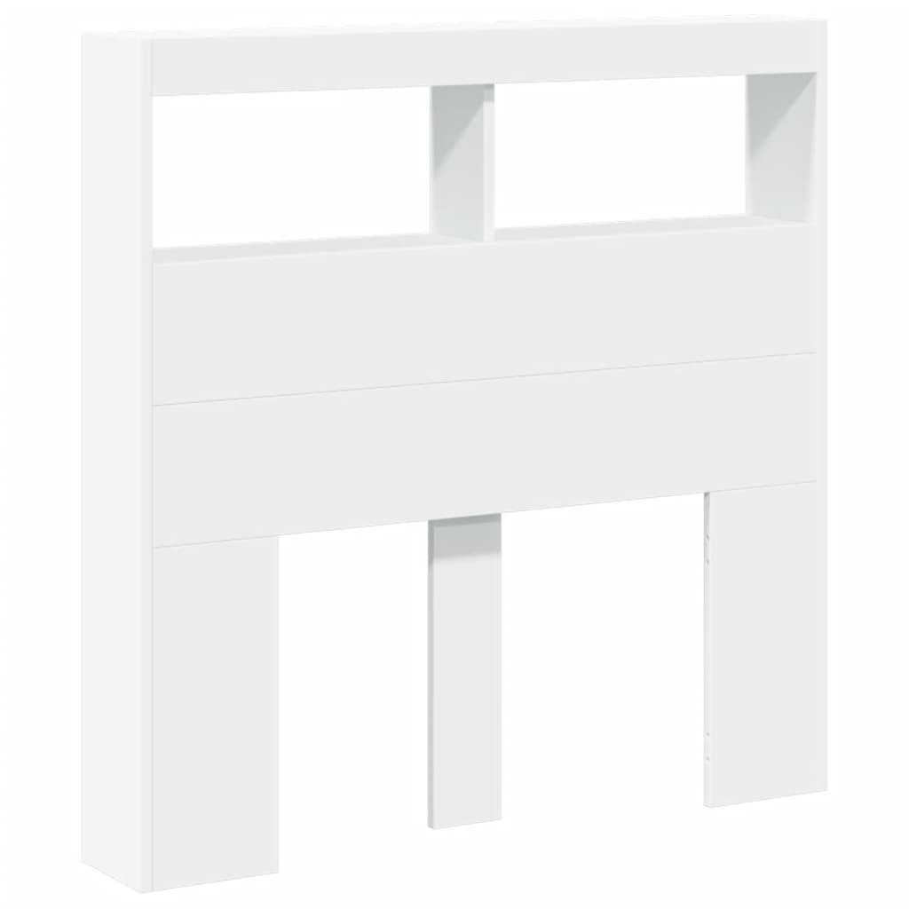 Hoofdbordkast met LED-verlichting 100x17x102 cm wit is nu te koop bij PeponiXL, paradijselijk wonen!