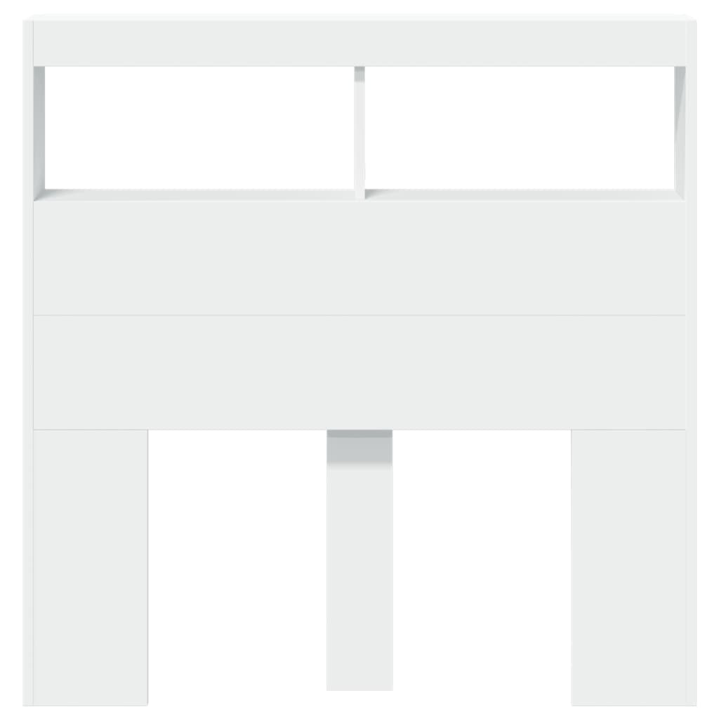 Hoofdbordkast met LED-verlichting 100x17x102 cm wit is nu te koop bij PeponiXL, paradijselijk wonen!