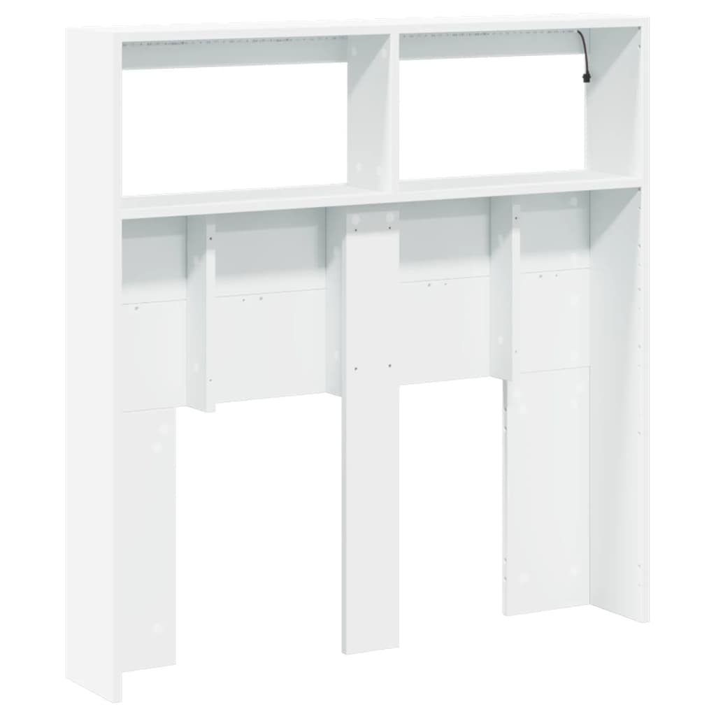 Hoofdbordkast met LED-verlichting 100x17x102 cm wit is nu te koop bij PeponiXL, paradijselijk wonen!