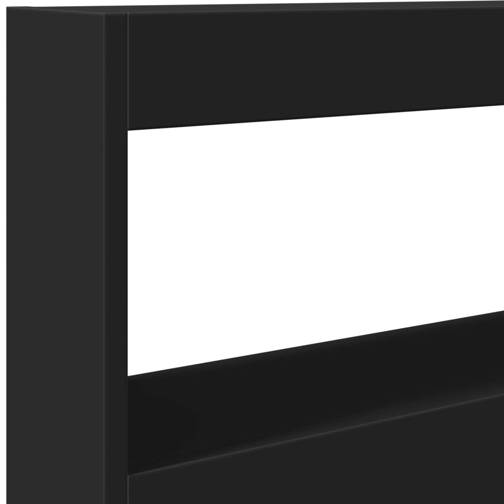 Hoofdbordkast met LED-verlichting 100x17x102 cm zwart is nu te koop bij PeponiXL, paradijselijk wonen!