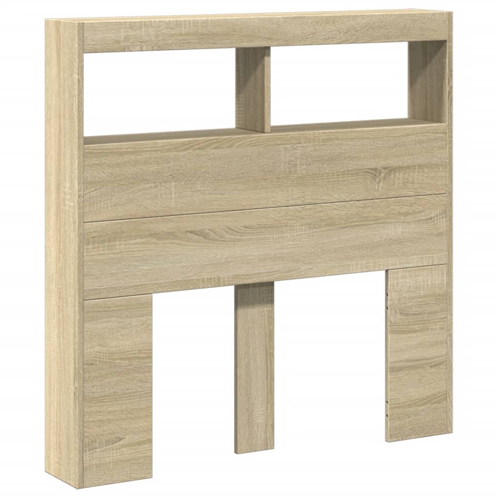 Hoofdbordkast met LED-verlichting 100x17x102 cm sonoma eiken is nu te koop bij PeponiXL, paradijselijk wonen!