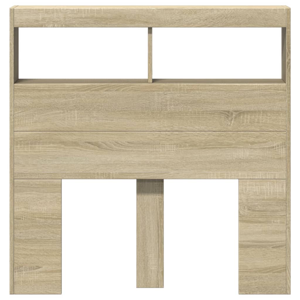 Hoofdbordkast met LED-verlichting 100x17x102 cm sonoma eiken is nu te koop bij PeponiXL, paradijselijk wonen!