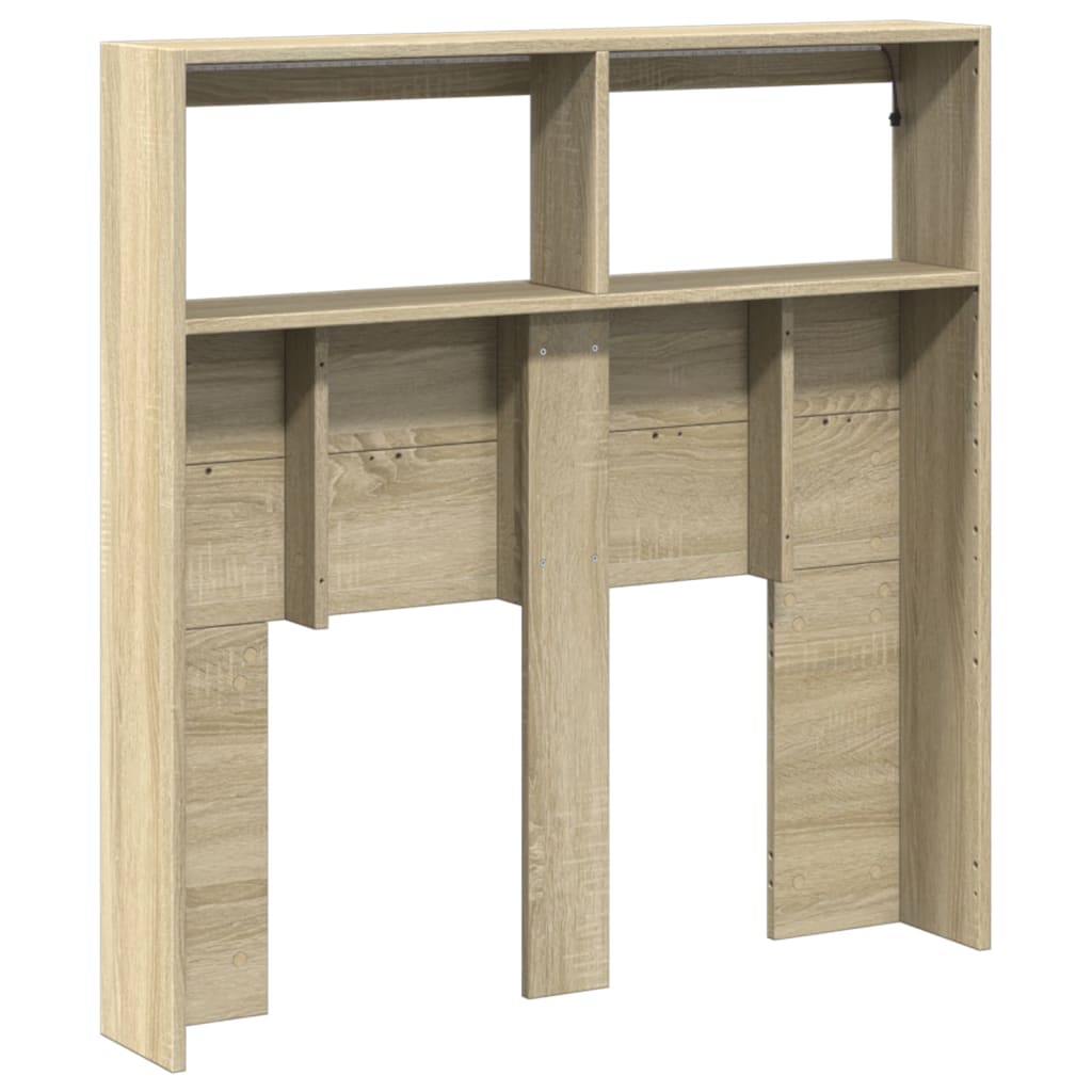 Hoofdbordkast met LED-verlichting 100x17x102 cm sonoma eiken is nu te koop bij PeponiXL, paradijselijk wonen!