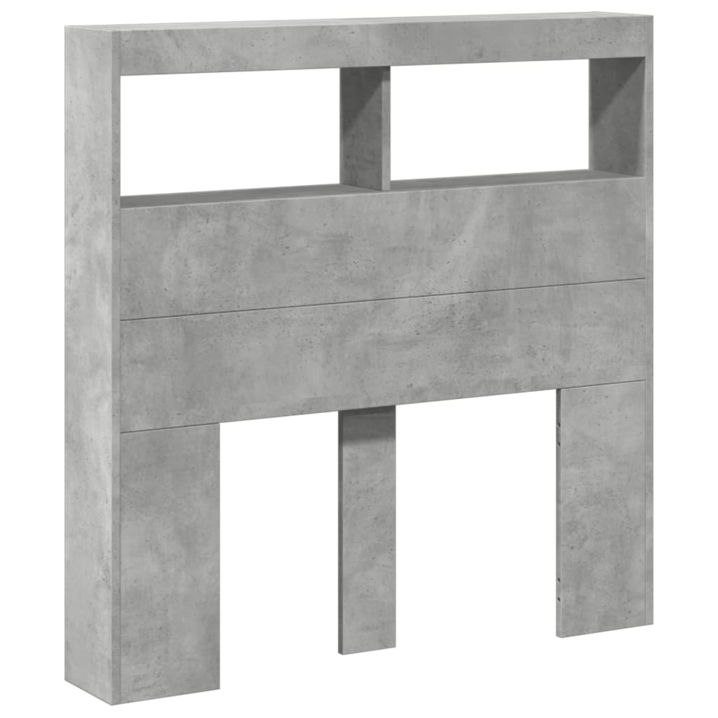 Hoofdbordkast met LED-verlichting 100x17x102 cm betongrijs is nu te koop bij PeponiXL, paradijselijk wonen!