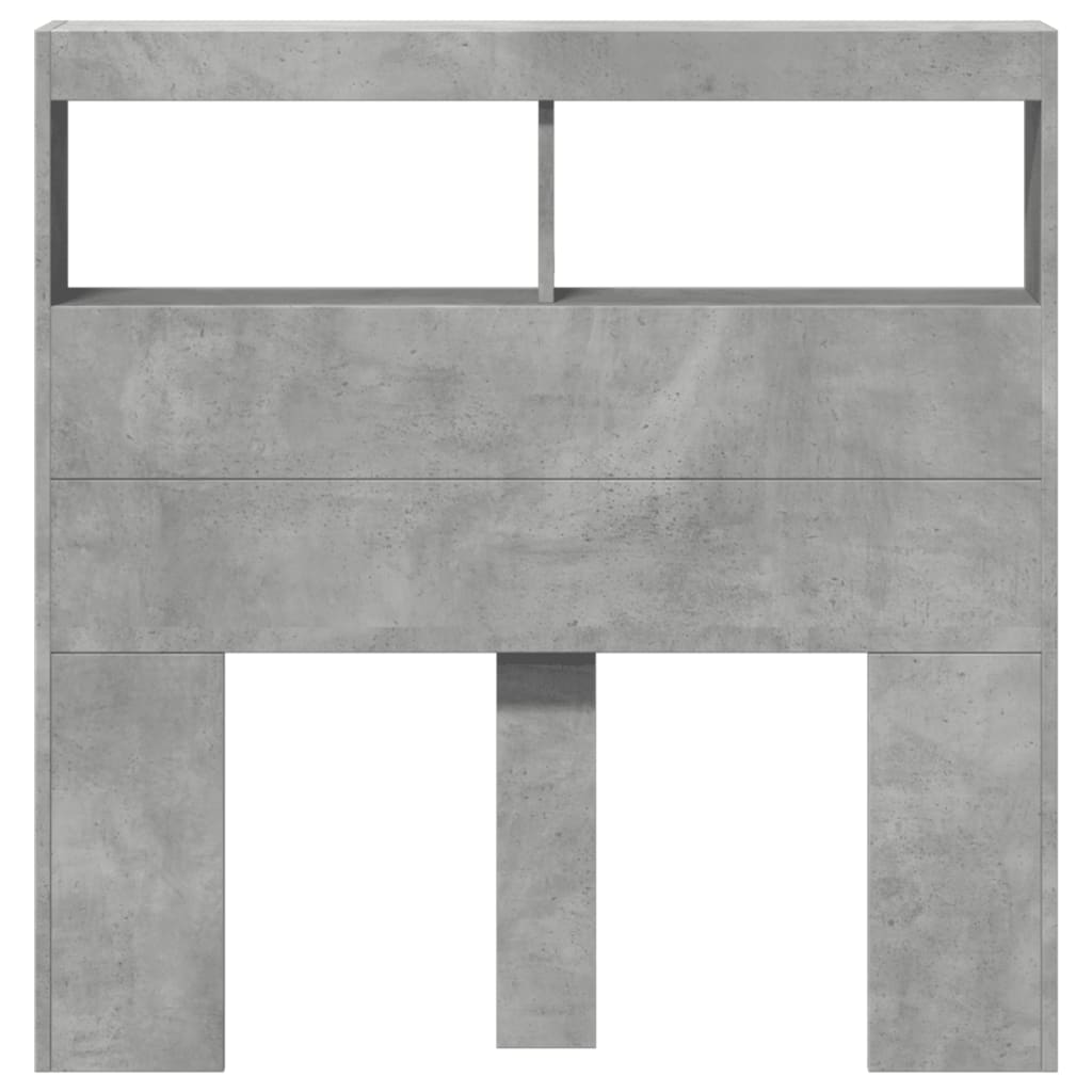 Hoofdbordkast met LED-verlichting 100x17x102 cm betongrijs is nu te koop bij PeponiXL, paradijselijk wonen!