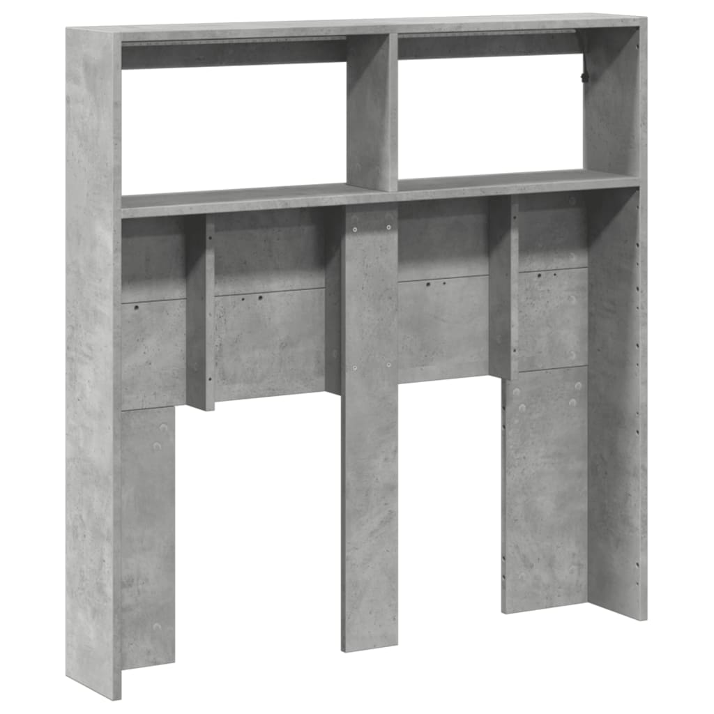 Hoofdbordkast met LED-verlichting 100x17x102 cm betongrijs is nu te koop bij PeponiXL, paradijselijk wonen!
