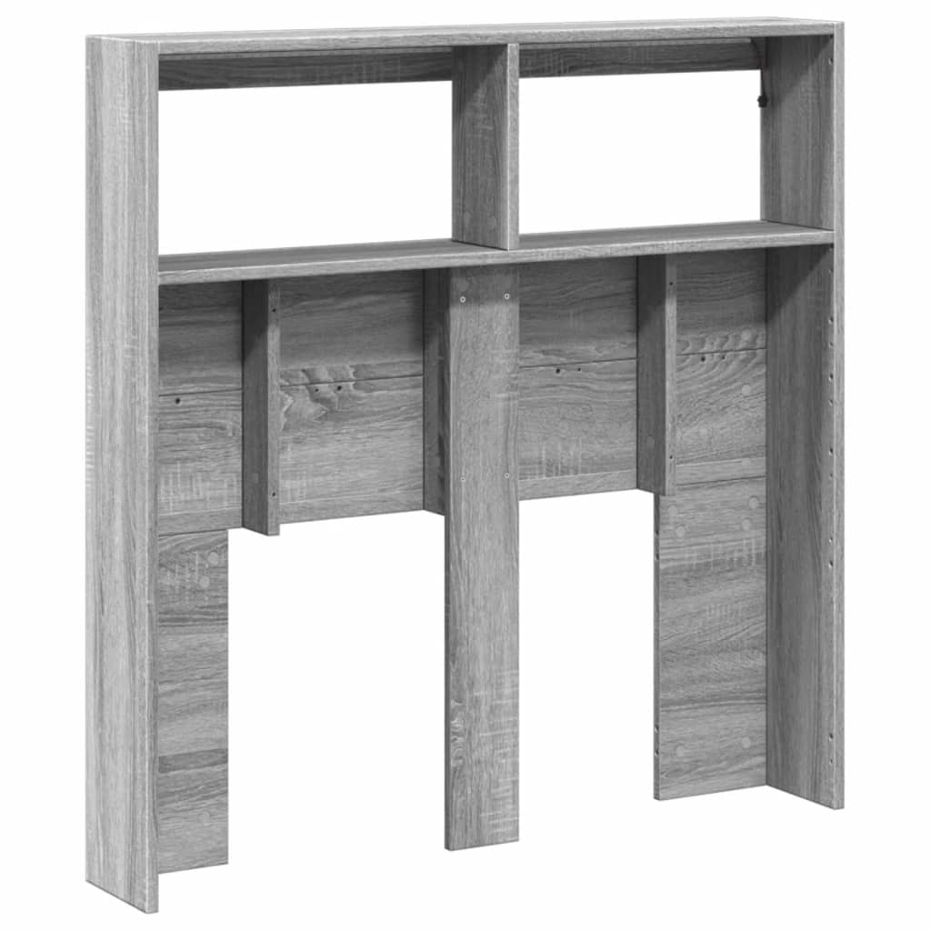 Hoofdbordkast met LED-verlichting 100x17x102 cm grijs sonoma is nu te koop bij PeponiXL, paradijselijk wonen!