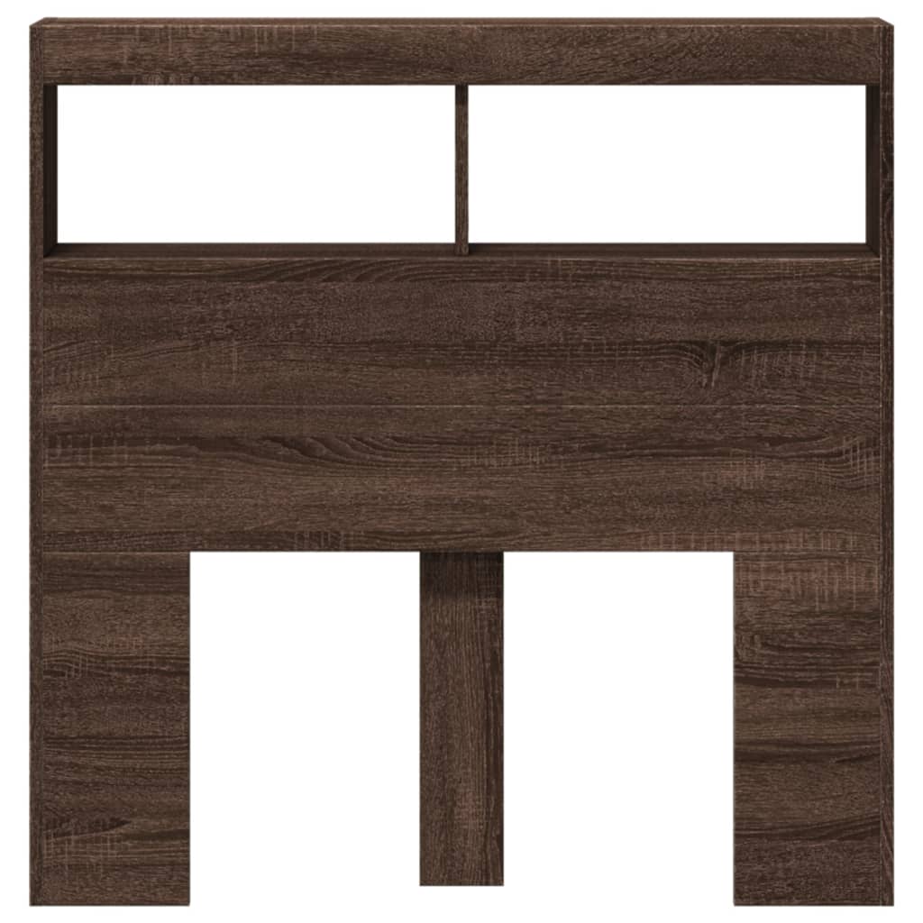 Hoofdbordkast met LED-verlichting 100x17x102 cm bruin eiken is nu te koop bij PeponiXL, paradijselijk wonen!