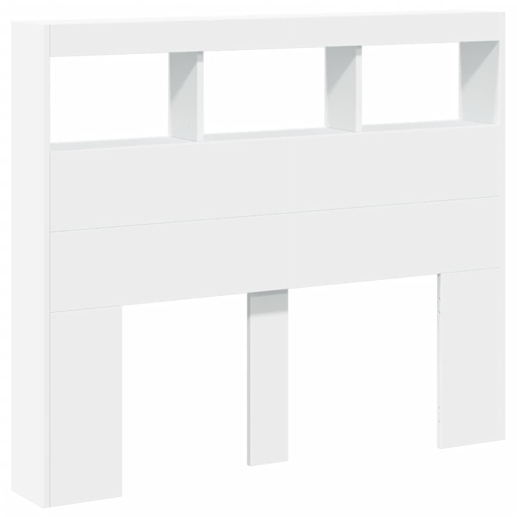 Hoofdbordkast met LED-verlichting 120x17x102 cm wit is nu te koop bij PeponiXL, paradijselijk wonen!