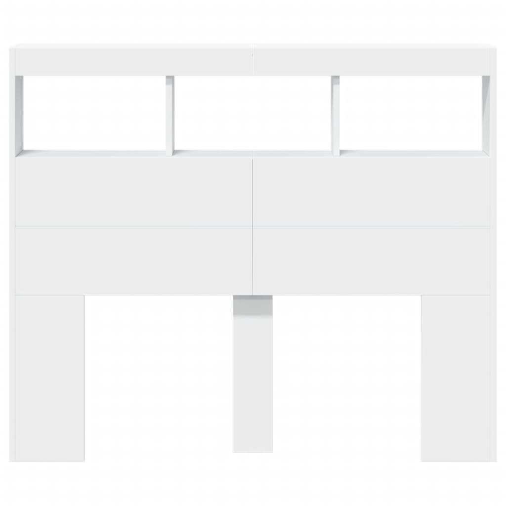 Hoofdbordkast met LED-verlichting 120x17x102 cm wit is nu te koop bij PeponiXL, paradijselijk wonen!