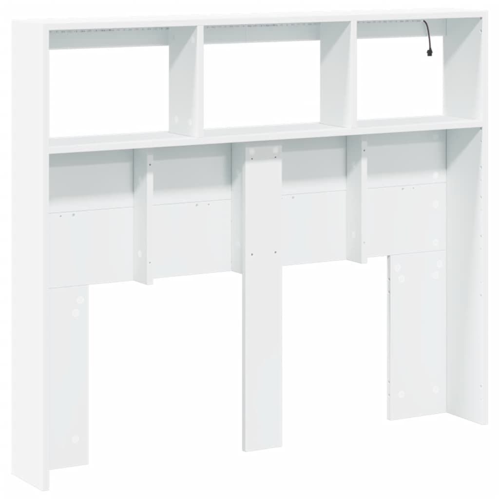 Hoofdbordkast met LED-verlichting 120x17x102 cm wit is nu te koop bij PeponiXL, paradijselijk wonen!