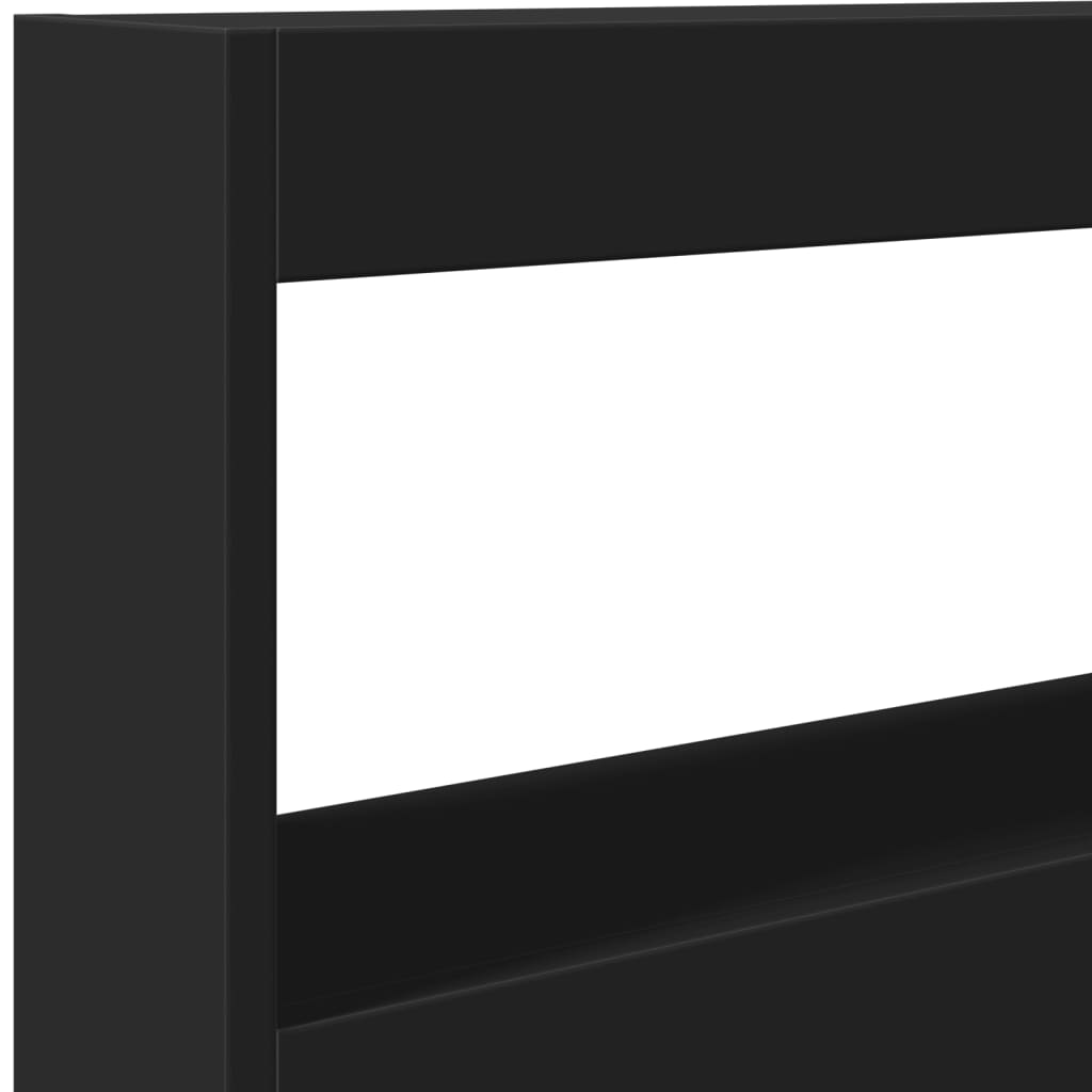 Hoofdbordkast met LED-verlichting 120x17x102 cm zwart is nu te koop bij PeponiXL, paradijselijk wonen!