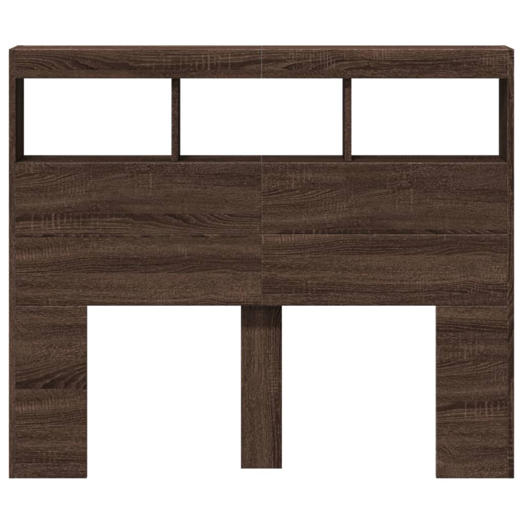 Hoofdbordkast met LED-verlichting 120x17x102 cm bruin eiken is nu te koop bij PeponiXL, paradijselijk wonen!