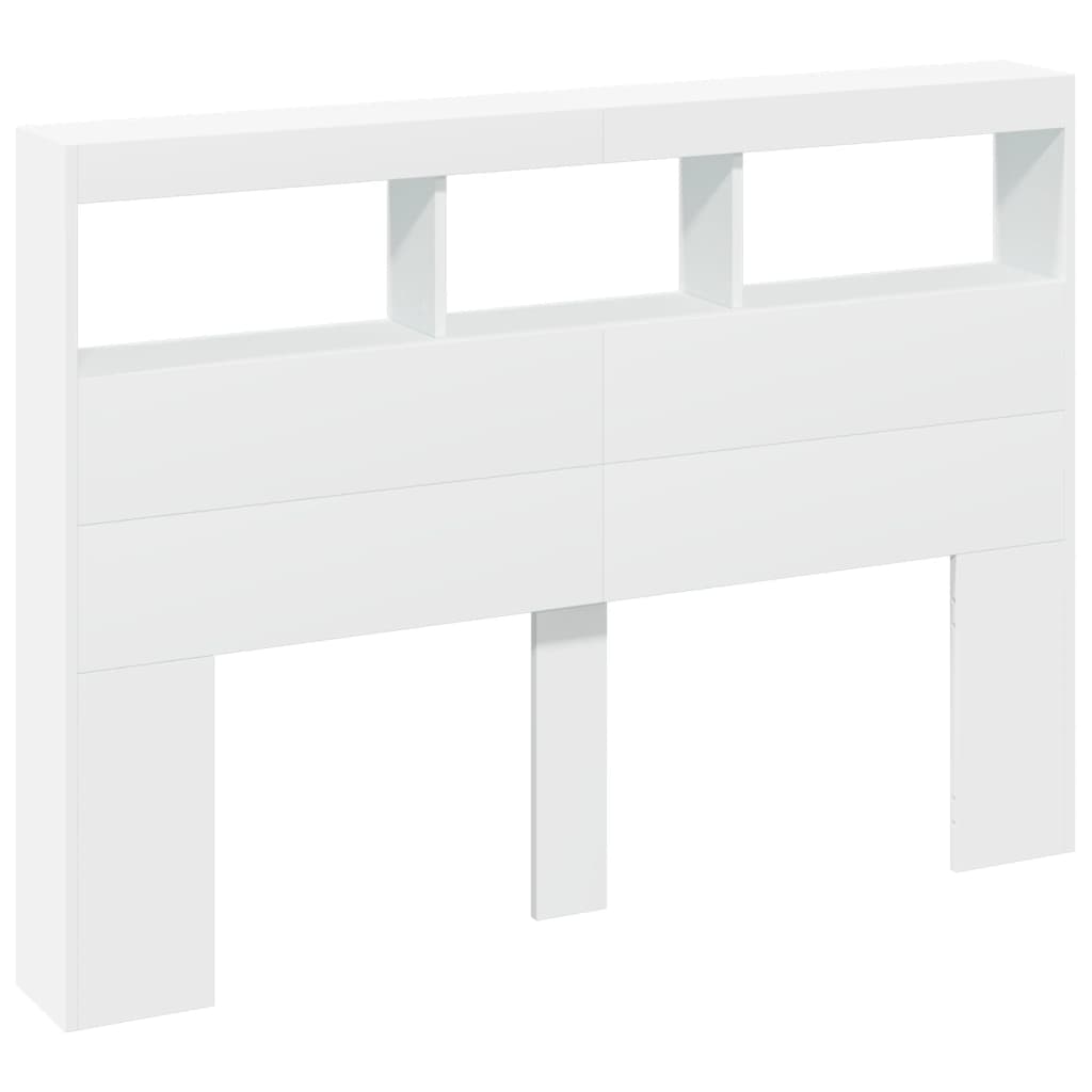 Hoofdbordkast met LED-verlichting 140x17x102 cm wit is nu te koop bij PeponiXL, paradijselijk wonen!