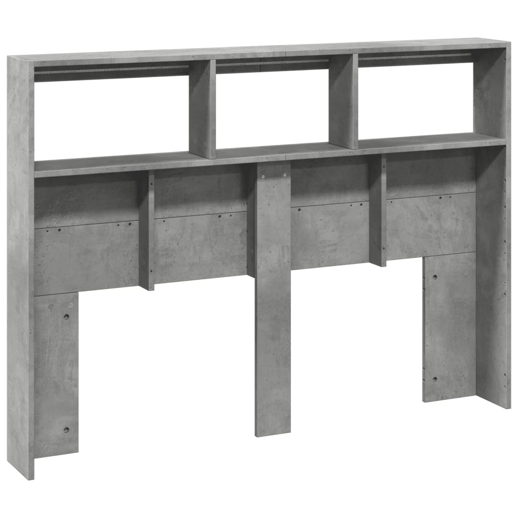 Hoofdbordkast met LED-verlichting 140x17x102 cm betongrijs is nu te koop bij PeponiXL, paradijselijk wonen!