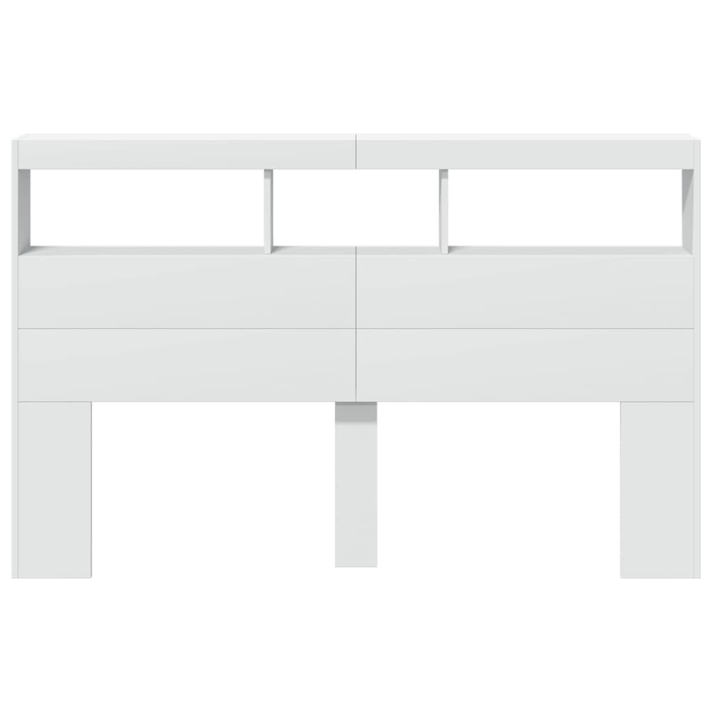 Hoofdbordkast met LED-verlichting 160x17x102 cm wit is nu te koop bij PeponiXL, paradijselijk wonen!