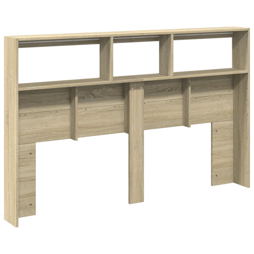 Hoofdbordkast met LED-verlichting 160x17x102 cm sonoma eiken is nu te koop bij PeponiXL, paradijselijk wonen!