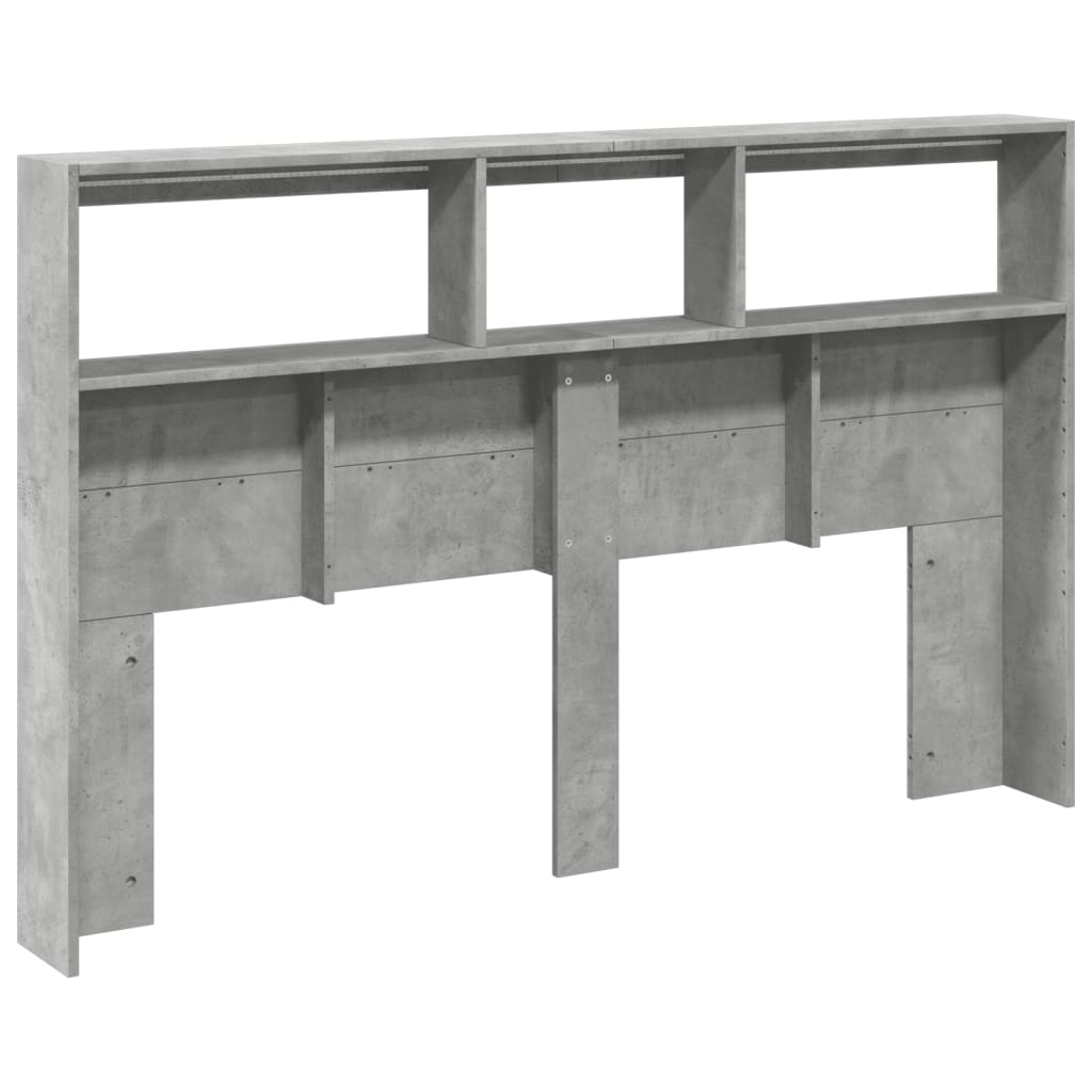 Hoofdbordkast met LED-verlichting 160x17x102 cm betongrijs is nu te koop bij PeponiXL, paradijselijk wonen!