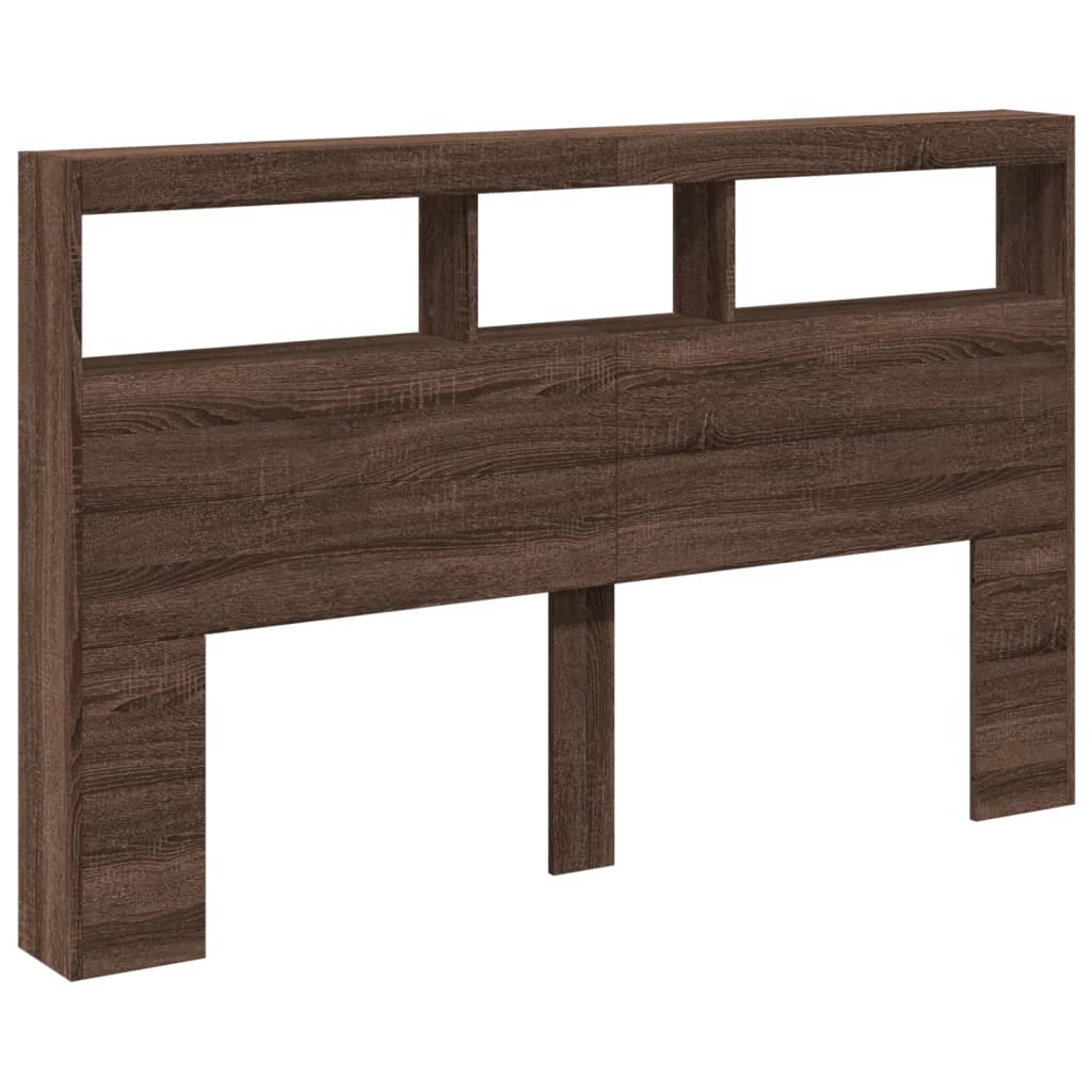 Hoofdbordkast met LED-verlichting 160x17x102 cm bruin eiken is nu te koop bij PeponiXL, paradijselijk wonen!